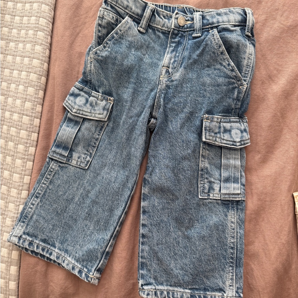 Toddler Blue Cargo Jeans